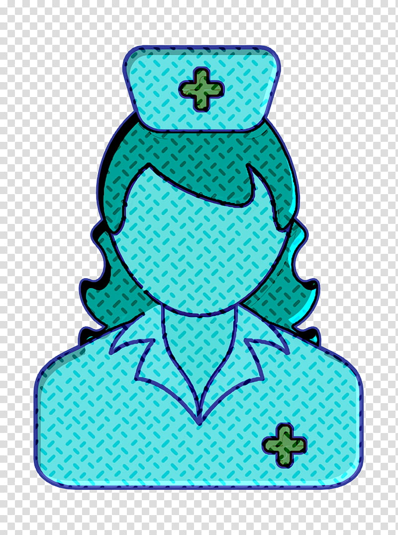 Nurse icon Medical Elements icon, Green, Aqua, Turquoise, Teal, Line Art transparent background PNG clipart