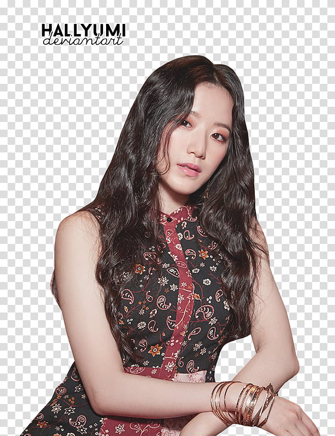 G I DLE HANN, woman wearing black and red floral sleeveless top transparent background PNG clipart