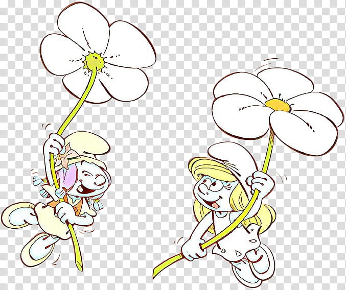 Flower Line Art, Smurfette, Smurfs, SmurfStorm, Floral Design, Coloring Book, Papa Smurf, Drawing transparent background PNG clipart