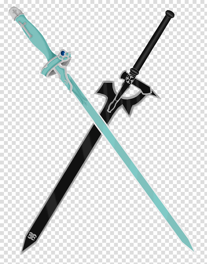 Asuna and Kirito Sword, Lembent Light+Elucidator transparent background ...