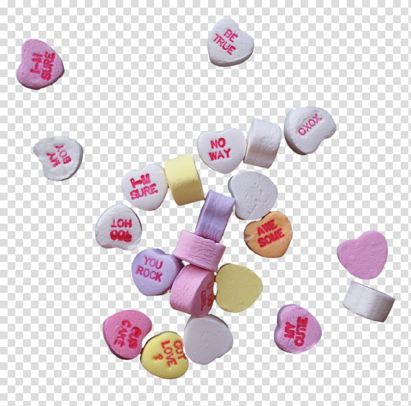 Candy Hearts s, assorted-colored decor lot transparent background PNG clipart