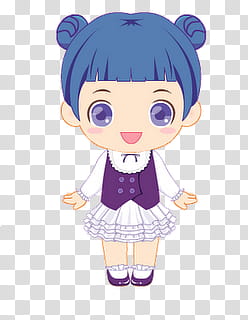 Nenas, blue-haired female anime character with blue eyes transparent background PNG clipart