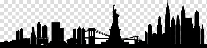 New York City, Manhattan, Skyline, Silhouette, Drawing, Skyscraper, Black And White
, Metropolis transparent background PNG clipart