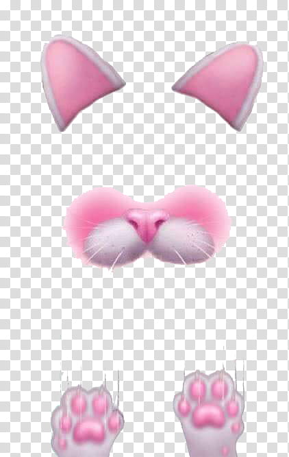 Snapchat Emojis Love Lesbian Gay, pink cat mask and paw illustration transparent background PNG clipart