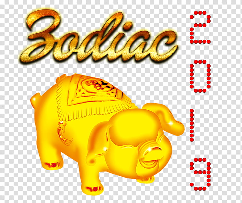 Chinese Pig New Year, Chinese New Year, Chinese Zodiac, Wu Xing, 2019, Chinese Calendar, Luck, Yellow transparent background PNG clipart