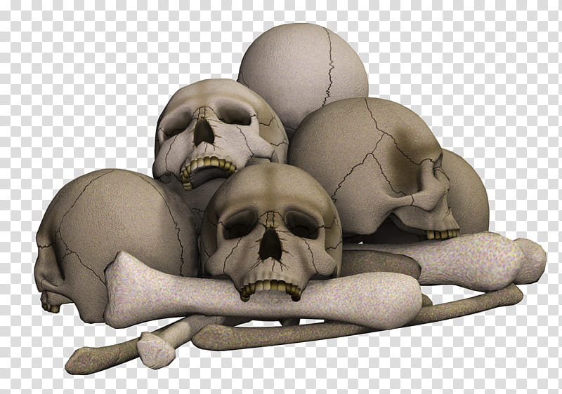 Skulls, pile of human skulls and bones illustration transparent background PNG clipart