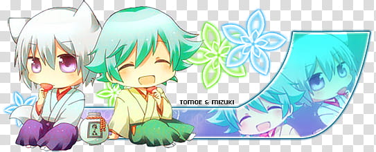 Tomoe and Mizuki | Kamisama Kiss | Banner transparent background PNG clipart