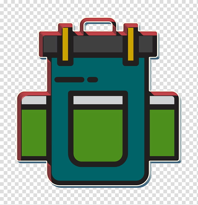 Backpack Icon Camping Outdoor Icon Green Floppy Disk Material