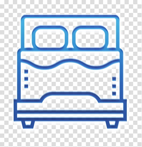 Bed icon Hotel Services icon Hotel icon, Blue, Line, Rectangle, Furniture, Logo transparent background PNG clipart