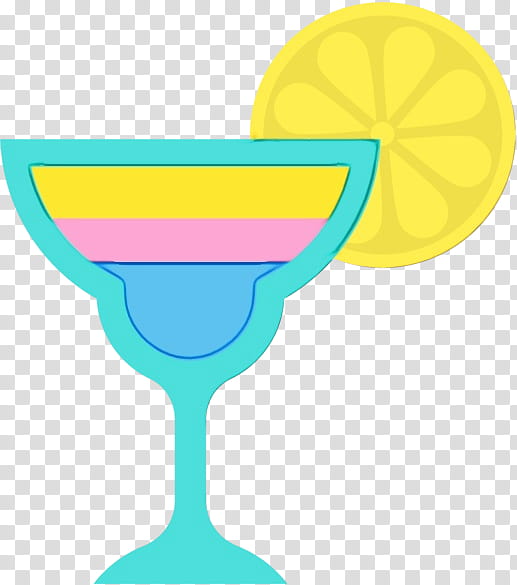 Watercolor, Paint, Wet Ink, Cocktail Garnish, Martini, Cocktail Glass, Yellow, Line transparent background PNG clipart