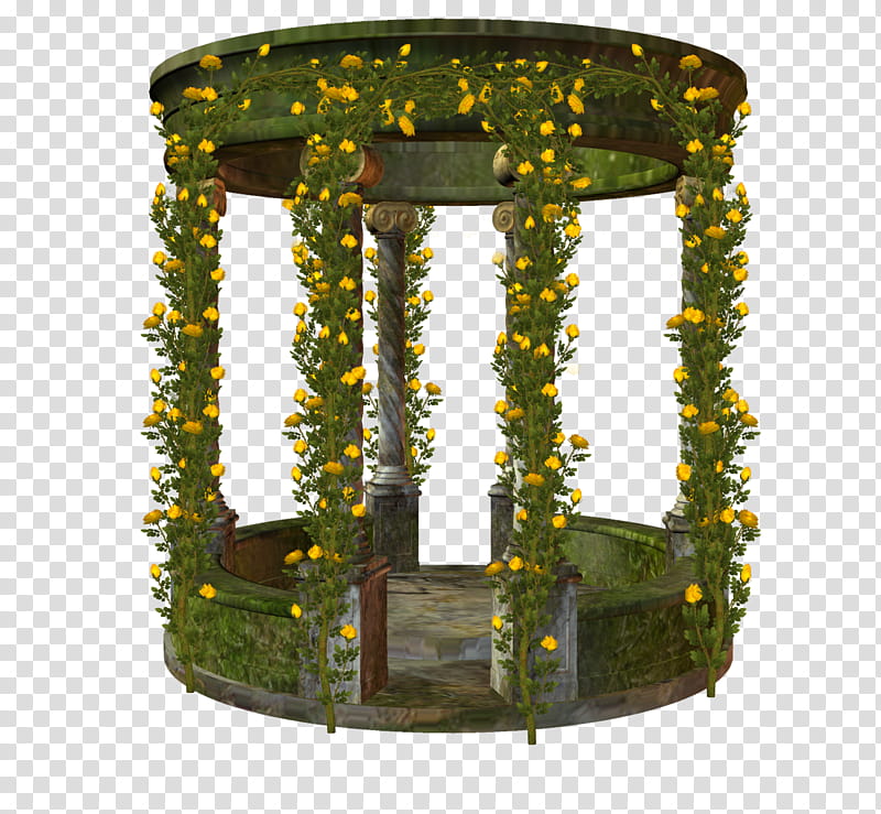 medieval structure , green and brown gazebo transparent background PNG clipart