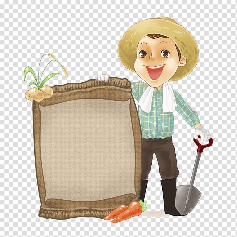 Farmer, Cartoon, Drawing, Animation, Agriculture, Cutout Animation, Figurine, Toy transparent background PNG clipart