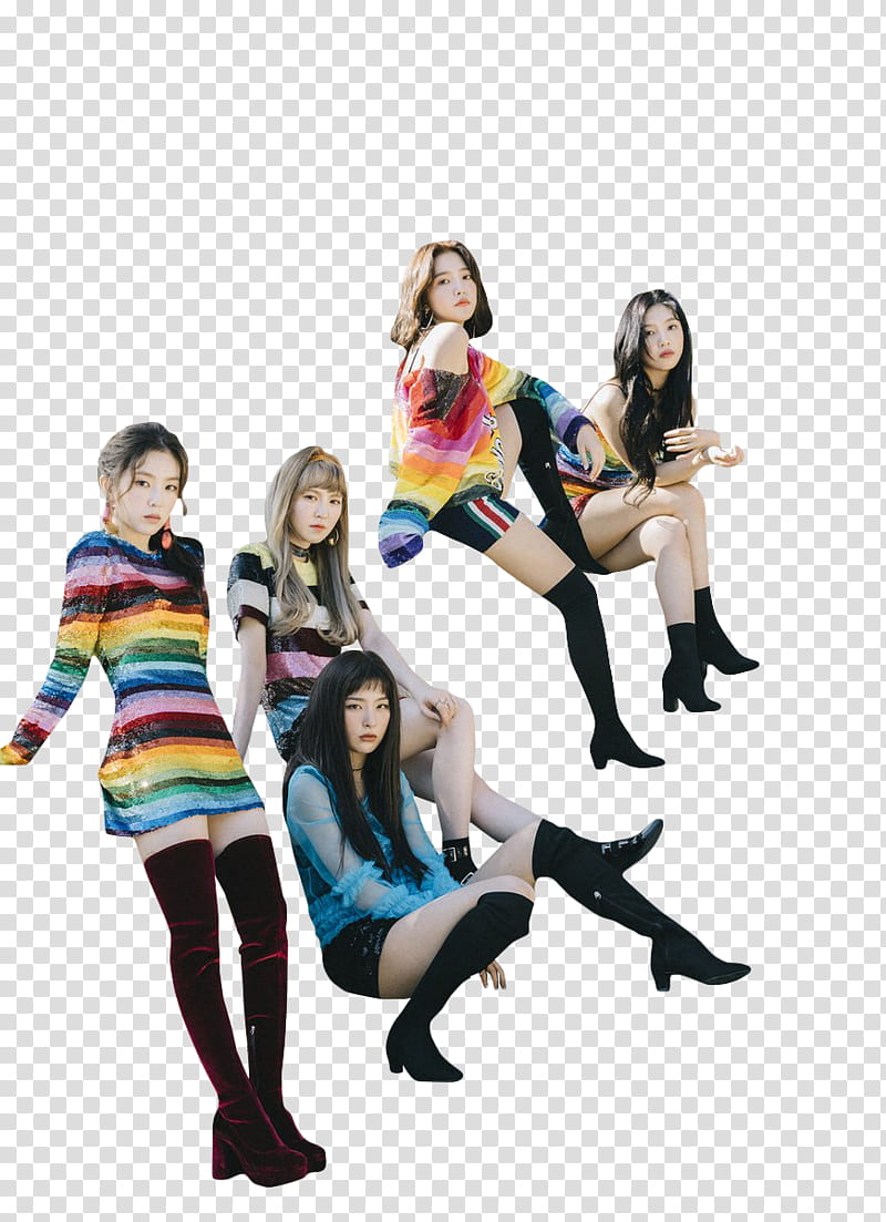 RED VELVET Perfect Velvet, Red Velvet posing beside each other transparent background PNG clipart