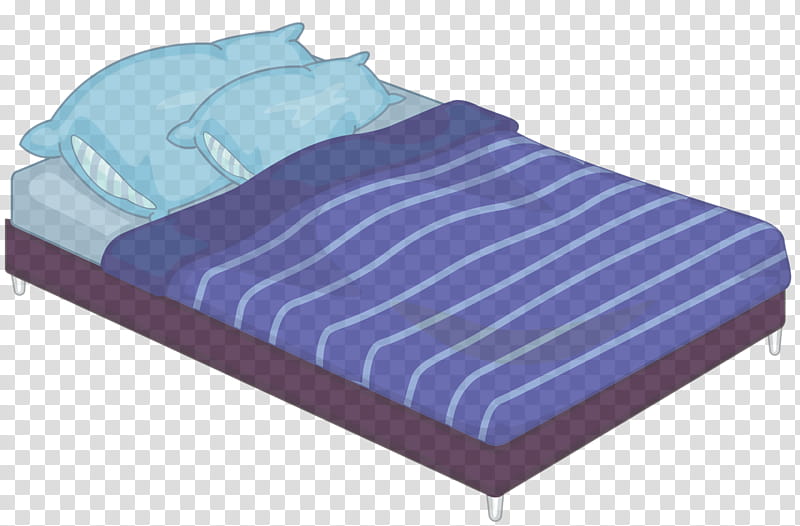 blue furniture violet mattress pad bed, Bedding, Futon Pad, Linens, Bed Sheet transparent background PNG clipart