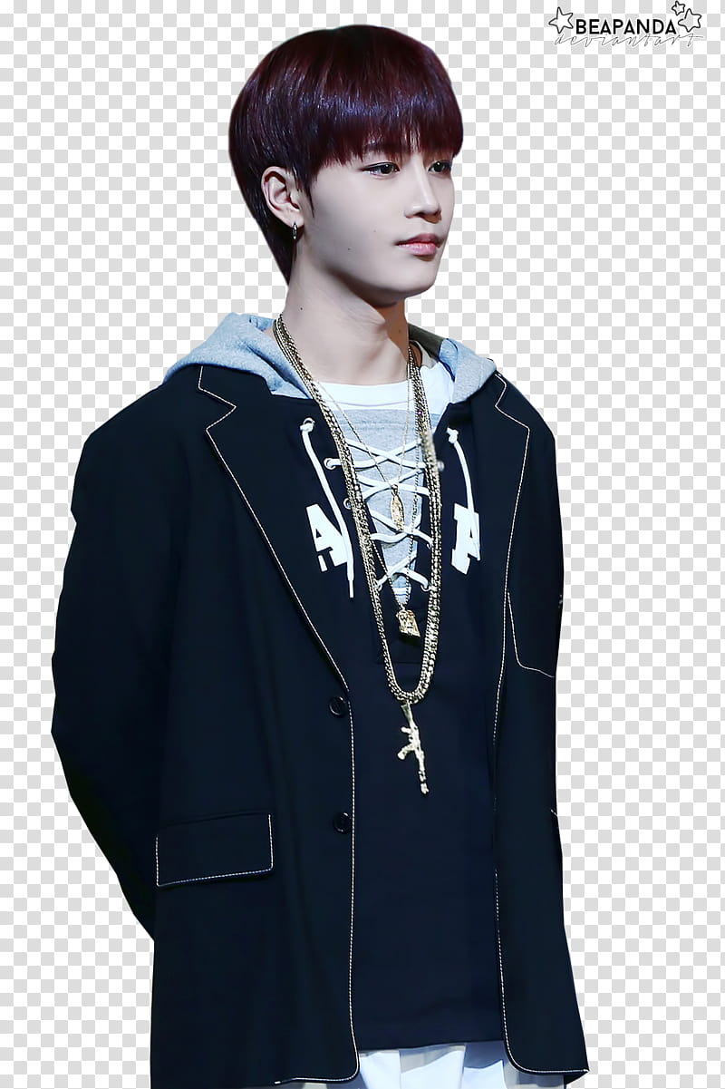 Taeil NCT, man wearing black jacket transparent background PNG clipart