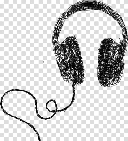 Music , black corded headphones transparent background PNG clipart