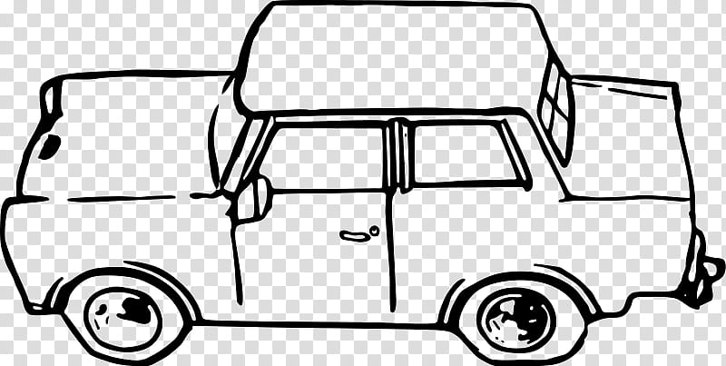 Classic Car, Trabant, Trabant 601, Volkswagen, Van, Land Vehicle, Line Art, City Car transparent background PNG clipart