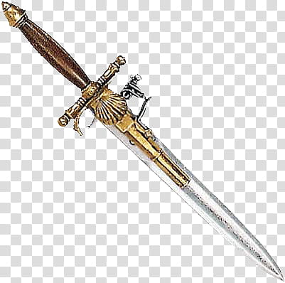 Pirates s, brown sword with gun transparent background PNG clipart