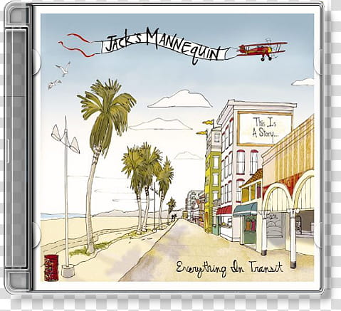 Album Cover Icons, jacks mannequin . everything in transit, Jack's Manneuin jewel case on black surface transparent background PNG clipart