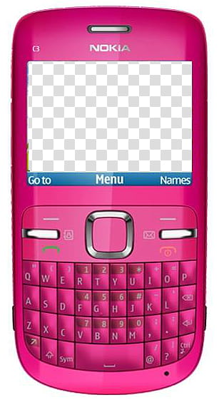 BlackBerry Pink, pink Nokia C QWERTY phone transparent background PNG clipa...