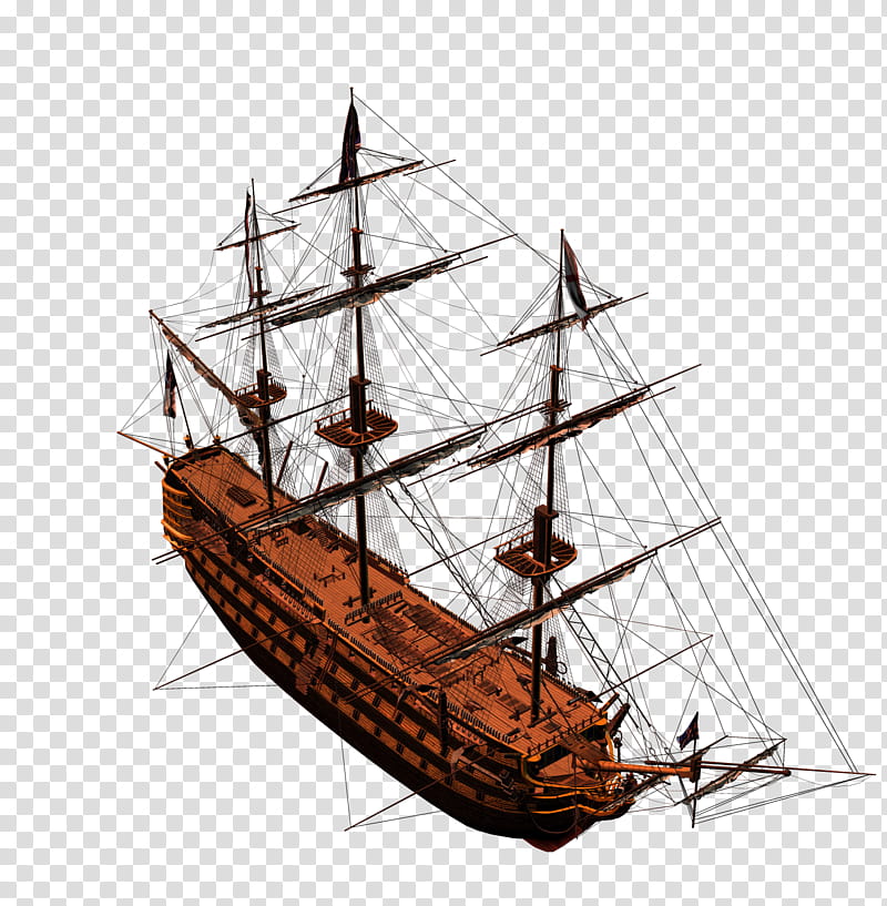 On Deck, brown sailing ship transparent background PNG clipart