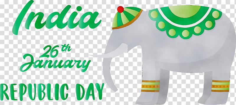 Elephant, India Republic Day, India Elephant, 26 January, Happy India Republic Day, Watercolor, Paint, Wet Ink transparent background PNG clipart