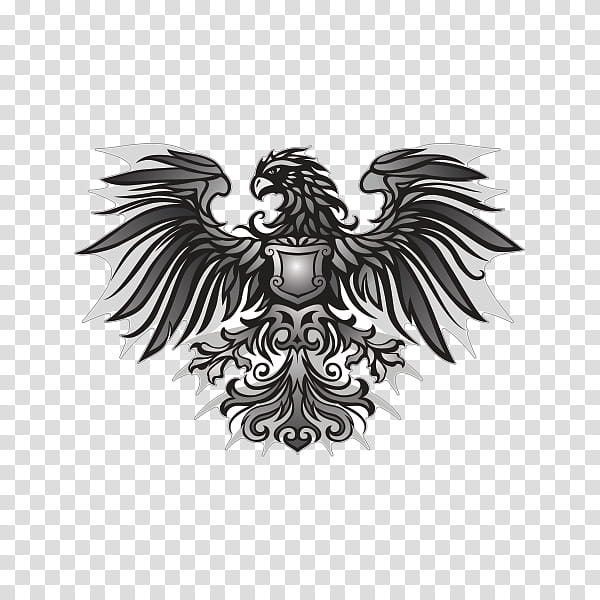 Bird Tattoo, Emblem, Canvas Print, Eagle, Wing, Temporary Tattoo, Blackandwhite, Crest transparent background PNG clipart