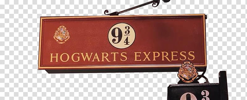 Harry Potter  xp, red Hogwarts Express signage transparent background PNG clipart