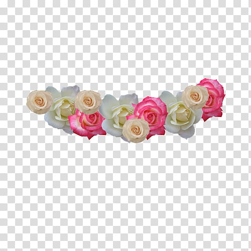 Flower Crowns ZIP, white and pink floral decor transparent background PNG clipart