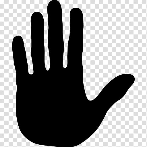 Black Hand Icons, Stop transparent background PNG clipart