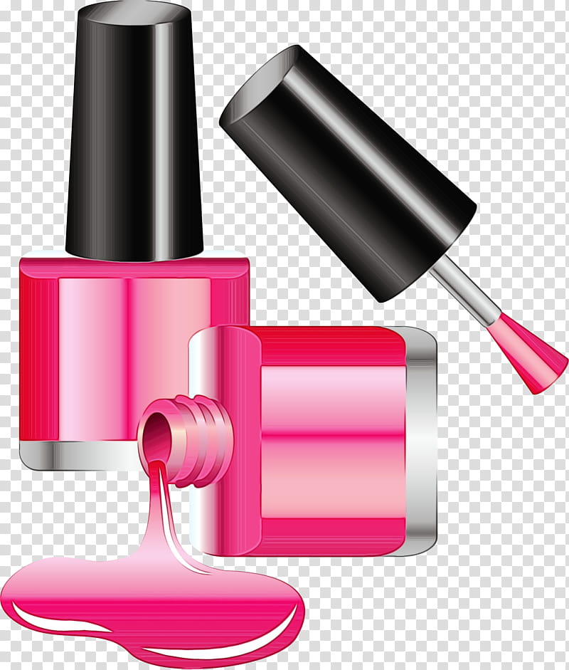 pink nail polish beauty cosmetics nail care, Watercolor, Paint, Wet Ink, Magenta, Material Property, Gloss, Lipstick transparent background PNG clipart
