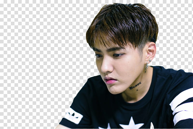 Kris Wu, Kris Wu in black shirt transparent background PNG clipart