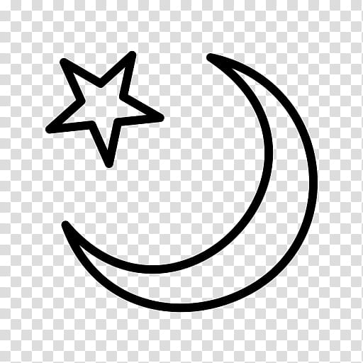 Moon Ramadan, Star And Crescent, Full Moon, Lunar Phase, Line, Symbol, Blackandwhite, Line Art transparent background PNG clipart