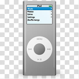 Apple iSet, silver iPod nano transparent background PNG clipart