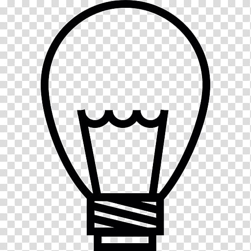 Light Bulb, Icon Design, Incandescent Light Bulb, Line Art, Coloring Book, Blackandwhite transparent background PNG clipart