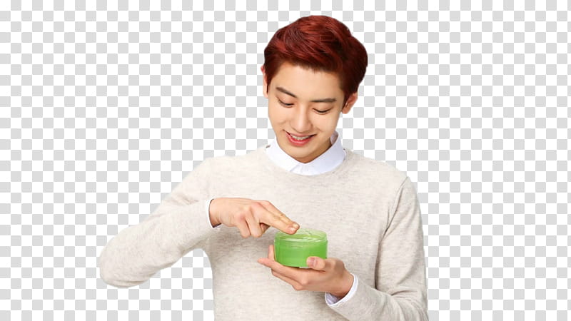 CHANYEOL EXO K CUT, man holding filled jar transparent background PNG clipart