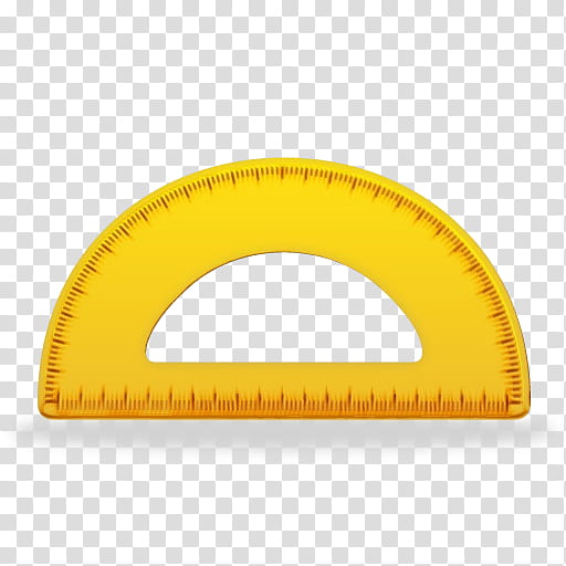 yellow office ruler tool ruler protractor, Watercolor, Paint, Wet Ink, Circle transparent background PNG clipart