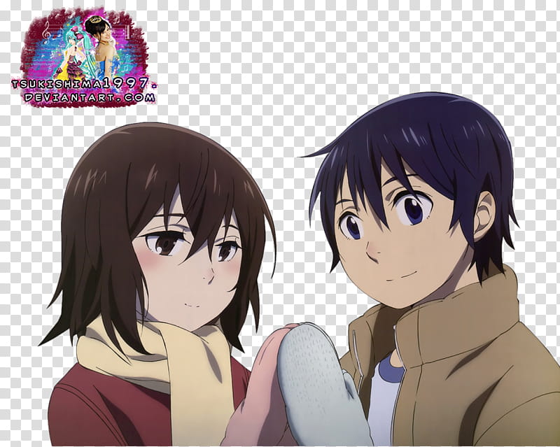 Boku dake ga Inai Machi Kayo x Satoru render transparent background PNG clipart