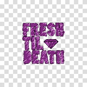 Baetiful, purple fresh til death text transparent background PNG clipart