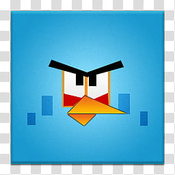 Square Angry Birds Icons, Blue Angry Bird Frameless, blue Angry Bird illustration transparent background PNG clipart