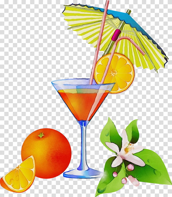 Beach, Watercolor, Paint, Wet Ink, Cocktail, Tequila Sunrise, Margarita, Martini transparent background PNG clipart