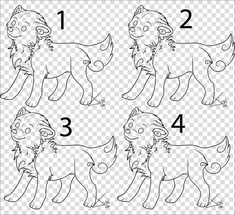 Wolf Chibi Adoptables OUTLINES, animal cartoon character transparent background PNG clipart