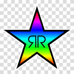 Rainbow Rockstar Logo transparent background PNG clipart