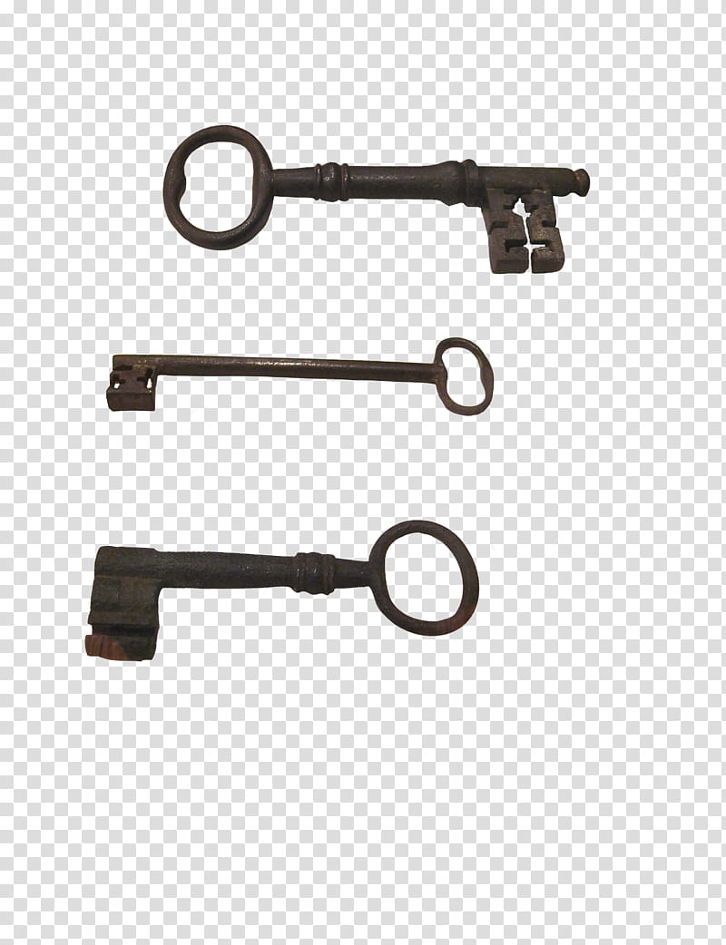 Castle Keys, three black metal skeleton keys illustration transparent background PNG clipart