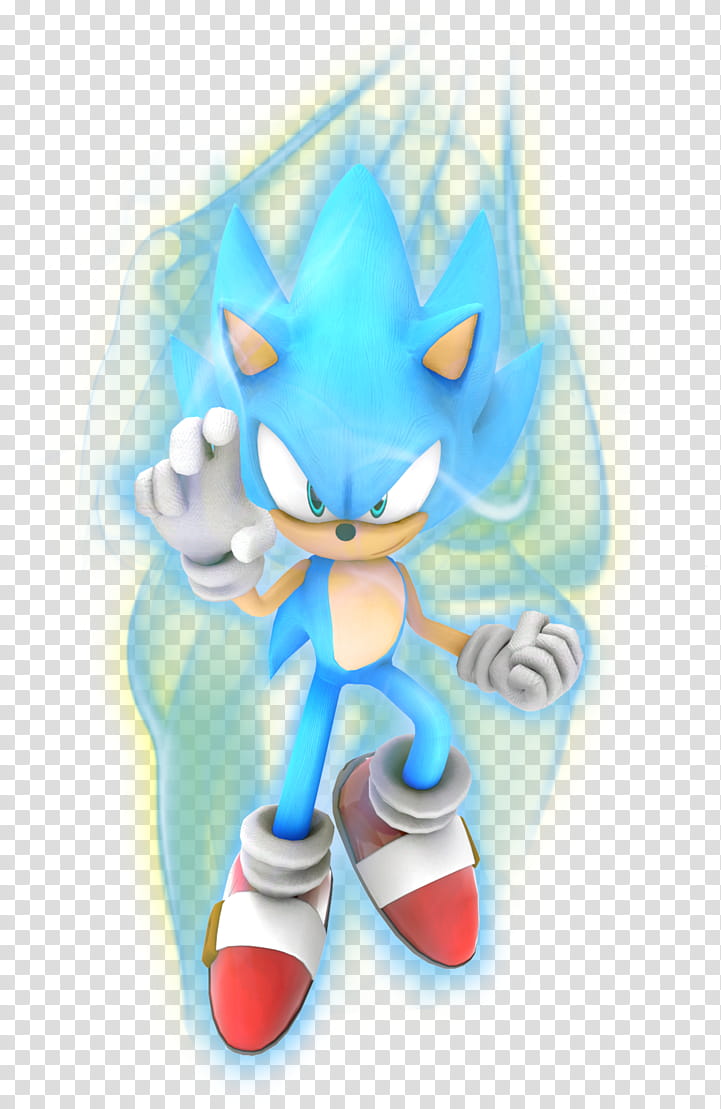 Super Sonic Blue, Super Sonic with blue aura illustration transparent  background PNG clipart