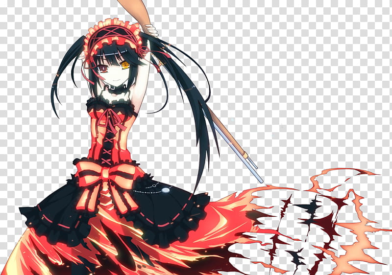 Date A Live Kurumi Tokisaki, female anime character transparent background PNG clipart