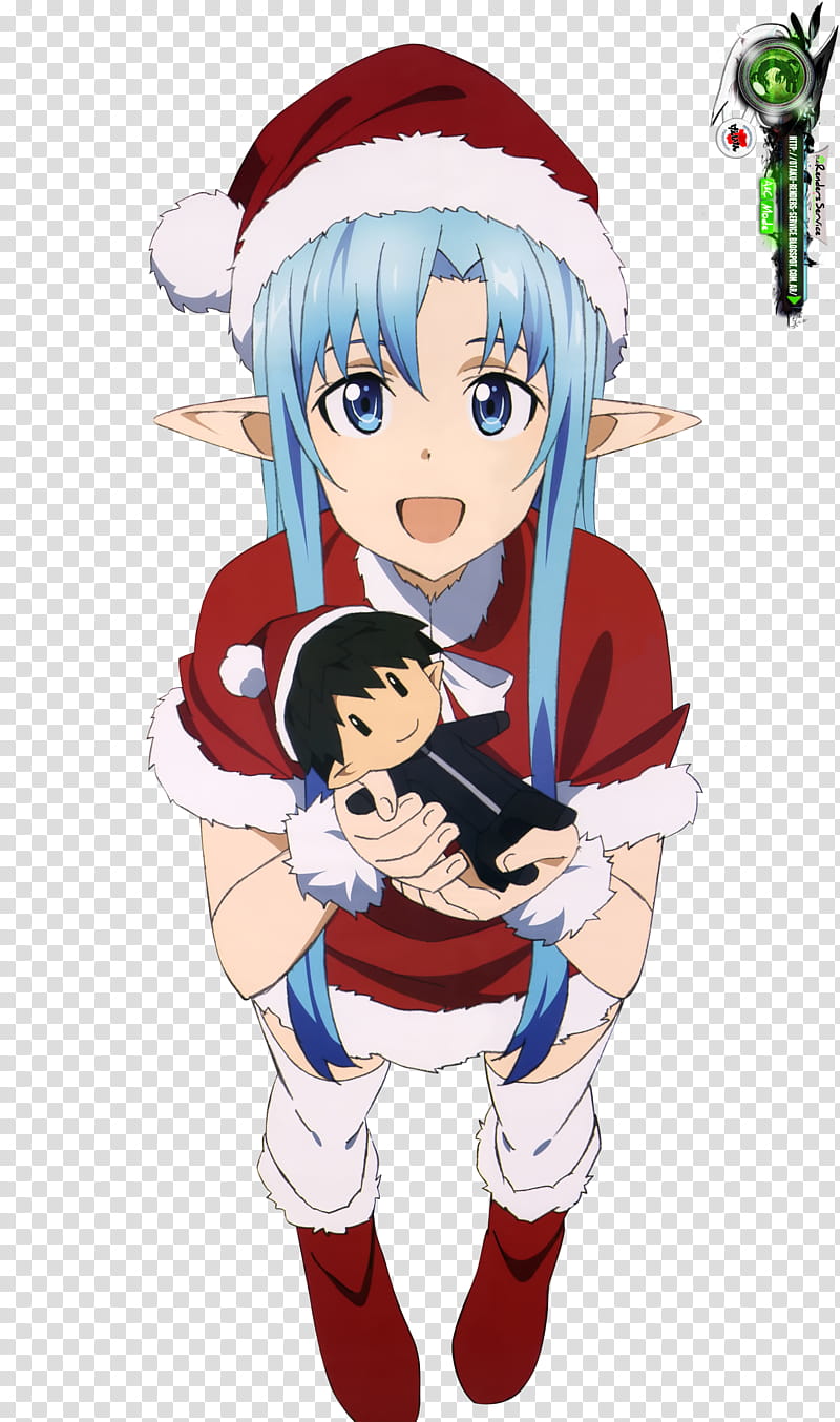 Sword Art Online Asuna Yuuki Cute X mas HD, female elf wearing Santa costume transparent background PNG clipart