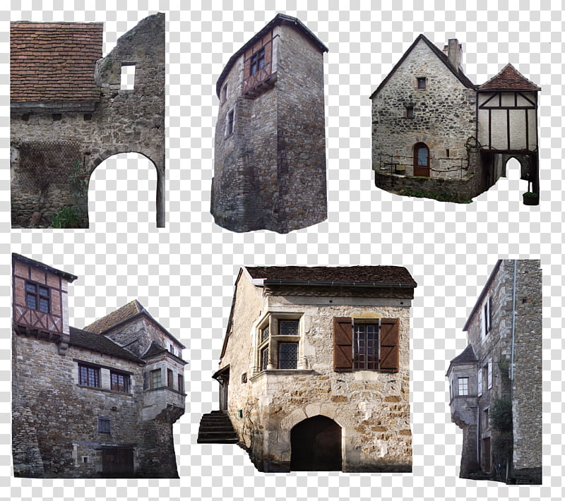 medieval houses , concrete house collage transparent background PNG clipart