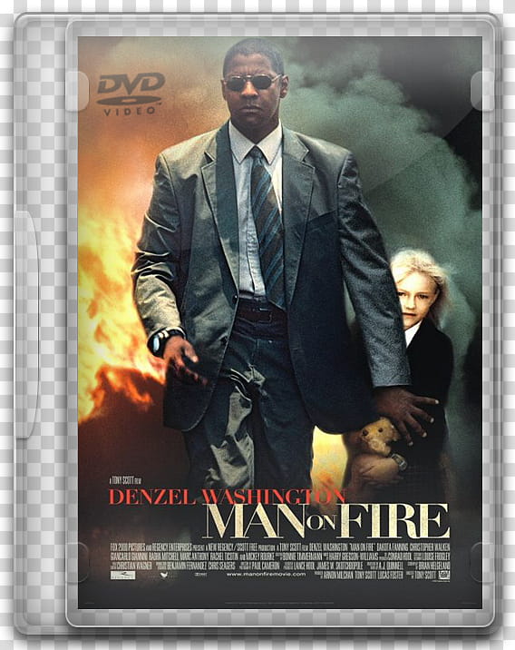DVD movies icon, man on fire, Man of Fire DVD case transparent background PNG clipart