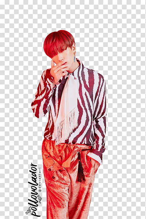 Super Junior REPLAY reage, man in white and red zebra-print dress shirt transparent background PNG clipart